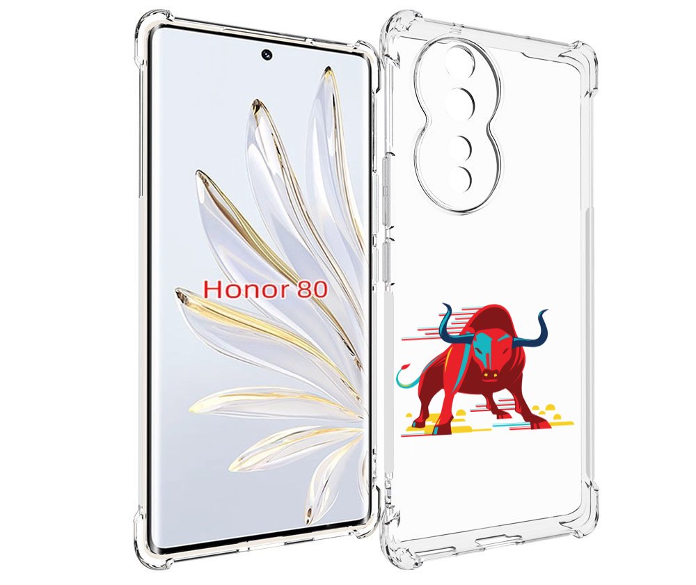 

Чехол MyPads Красный-бык для Honor 80, Прозрачный, Tocco