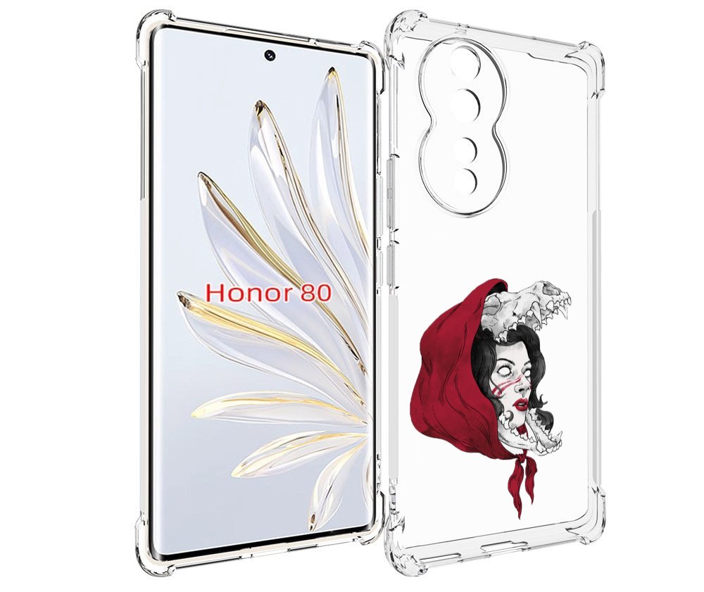 

Чехол MyPads Красная шапочка и волк женский для Honor 80, Прозрачный, Tocco