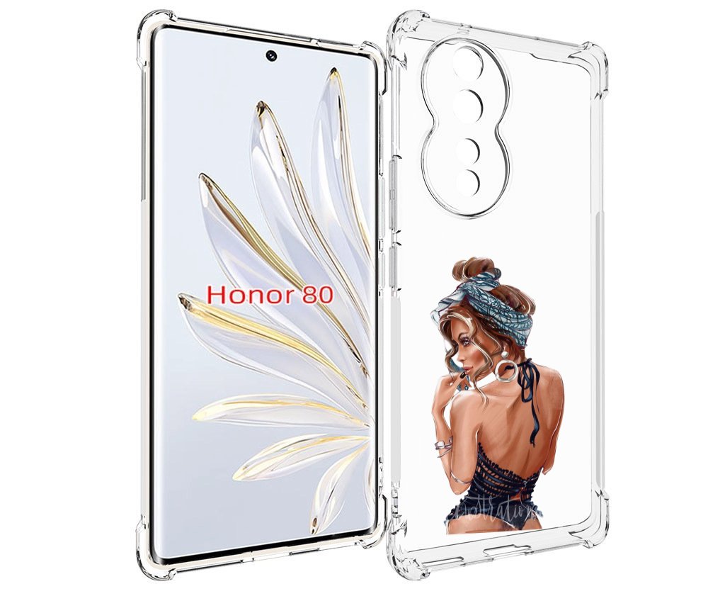 

Чехол MyPads Красивая-дама женский для Honor 80, Прозрачный, Tocco