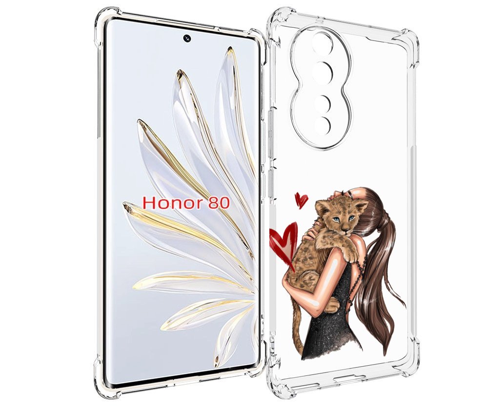 

Чехол MyPads Кошачья-любовь для Honor 80, Прозрачный, Tocco