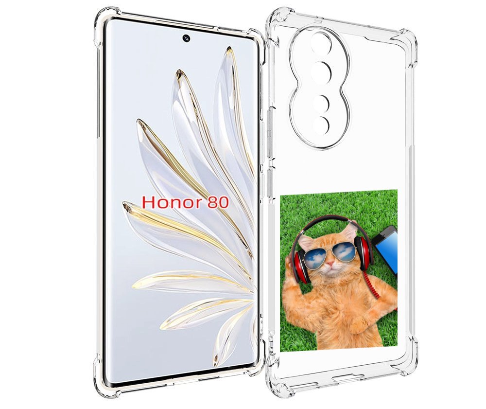 

Чехол MyPads Кот-кайфарик для Honor 80, Прозрачный, Tocco