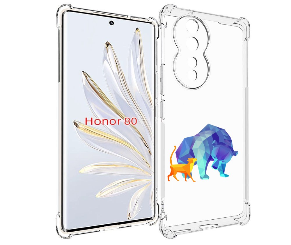 

Чехол MyPads Кот-и-медведь для Honor 80, Прозрачный, Tocco