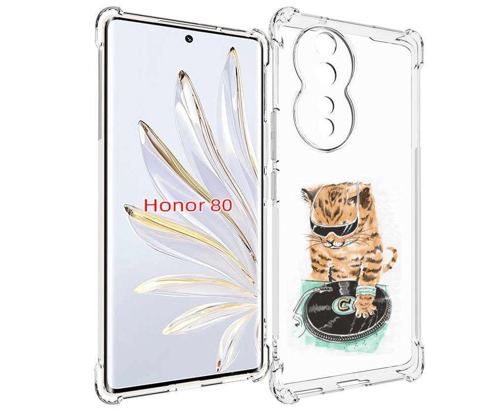 

Чехол MyPads Кот диджей для Honor 80, Прозрачный, Tocco