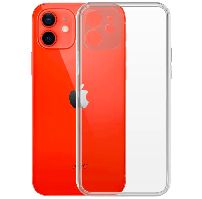 

Чехол-накладка Krutoff Clear Case для iPhone 12 с защитой камеры, Прозрачный