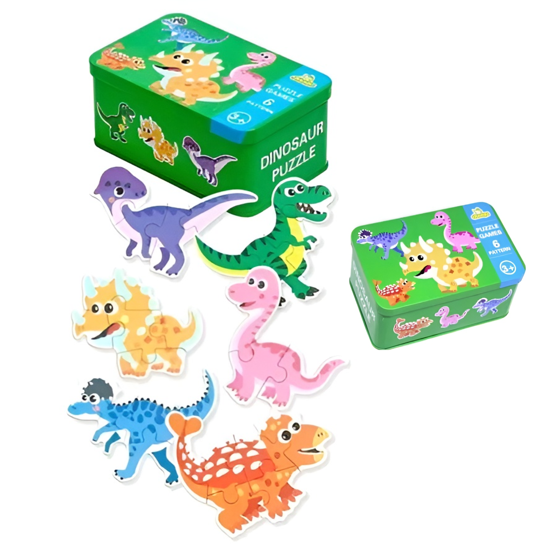 Пазл деревянный Belvedere kids Puzzle dino для малышей Динозавры, 6 в наборе