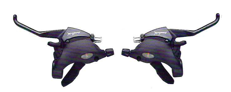 

Шифтеры 3+7 скоростей с торм. ручками под 3 пальца, сталь/нейлон,без упаковки, Черный, ZTB19532