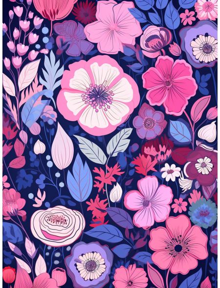 

Алмазная мозаика без подрамника Цветочный фон, 25x20 см, 35 цветов, 68161, РА-526