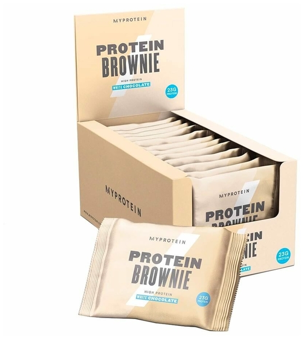 Протеиновое печенье Myprotein Protein Brownie, 12шт по 75г (Белый шоколад)