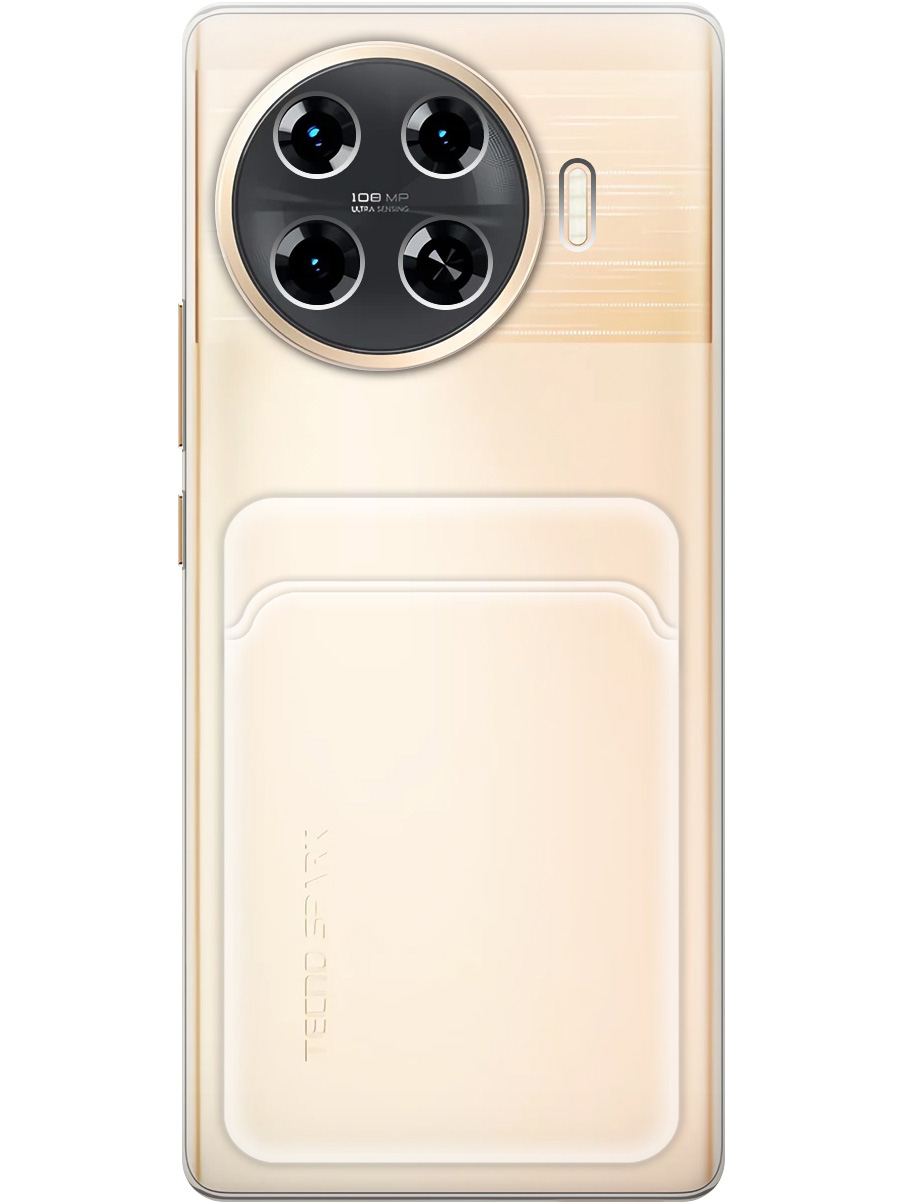 

Силиконовый чехол на Tecno Spark 20 Pro+ с карманом для карты прозрачный, 783985031