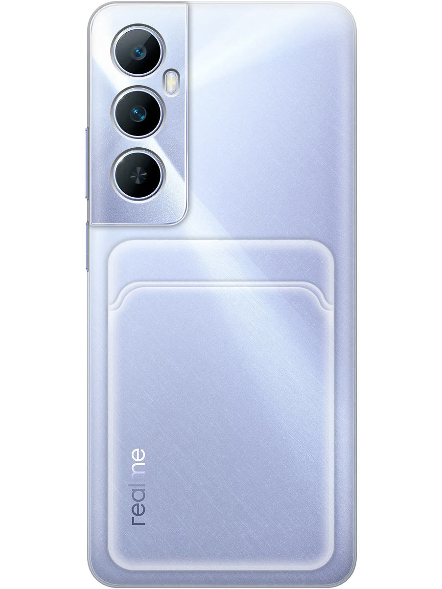

Силиконовый чехол на Realme C65 с карманом для карты прозрачный, 783983831