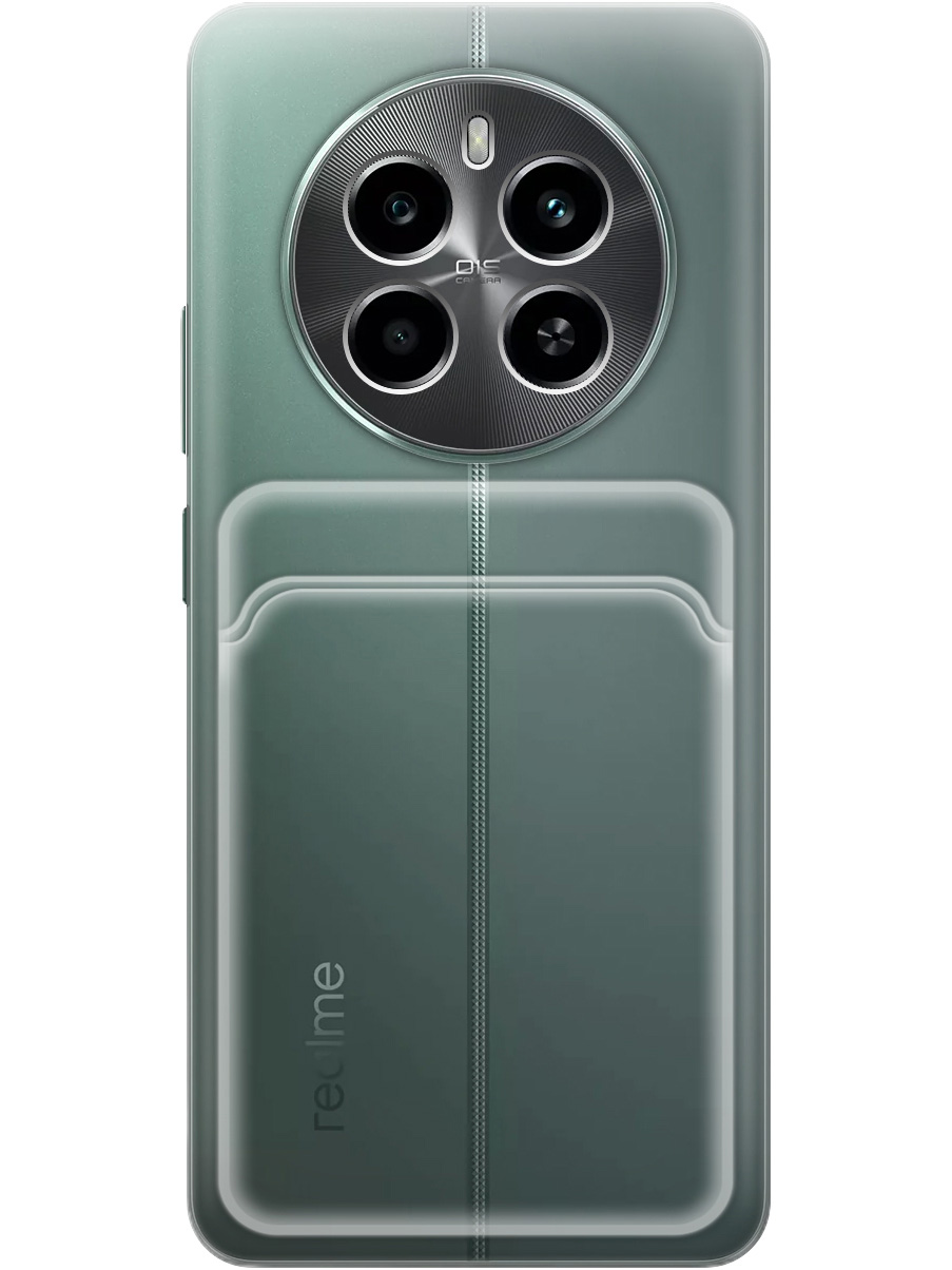 

Силиконовый чехол на Realme 12 4g с карманом для карты прозрачный, 783982031