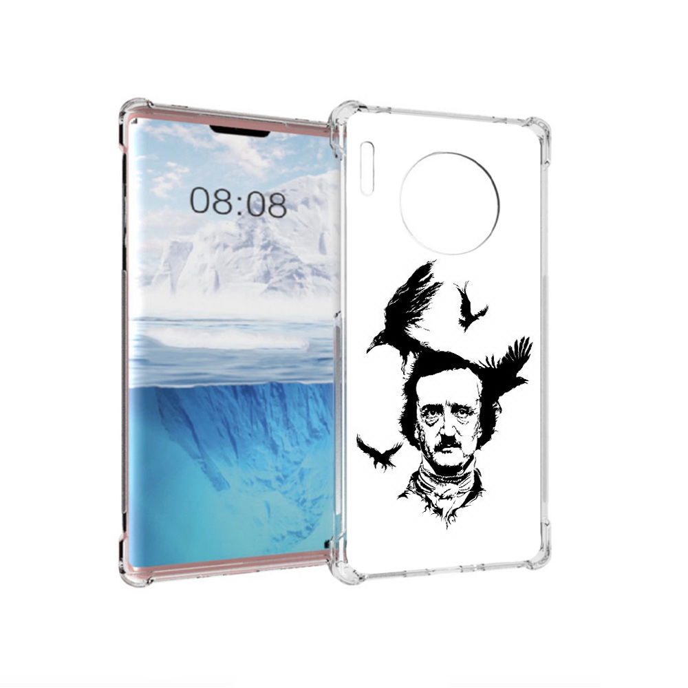 

Чехол MyPads Tocco для Huawei Mate 30 Pro Эдгар Аллан черно белый, Прозрачный, Tocco