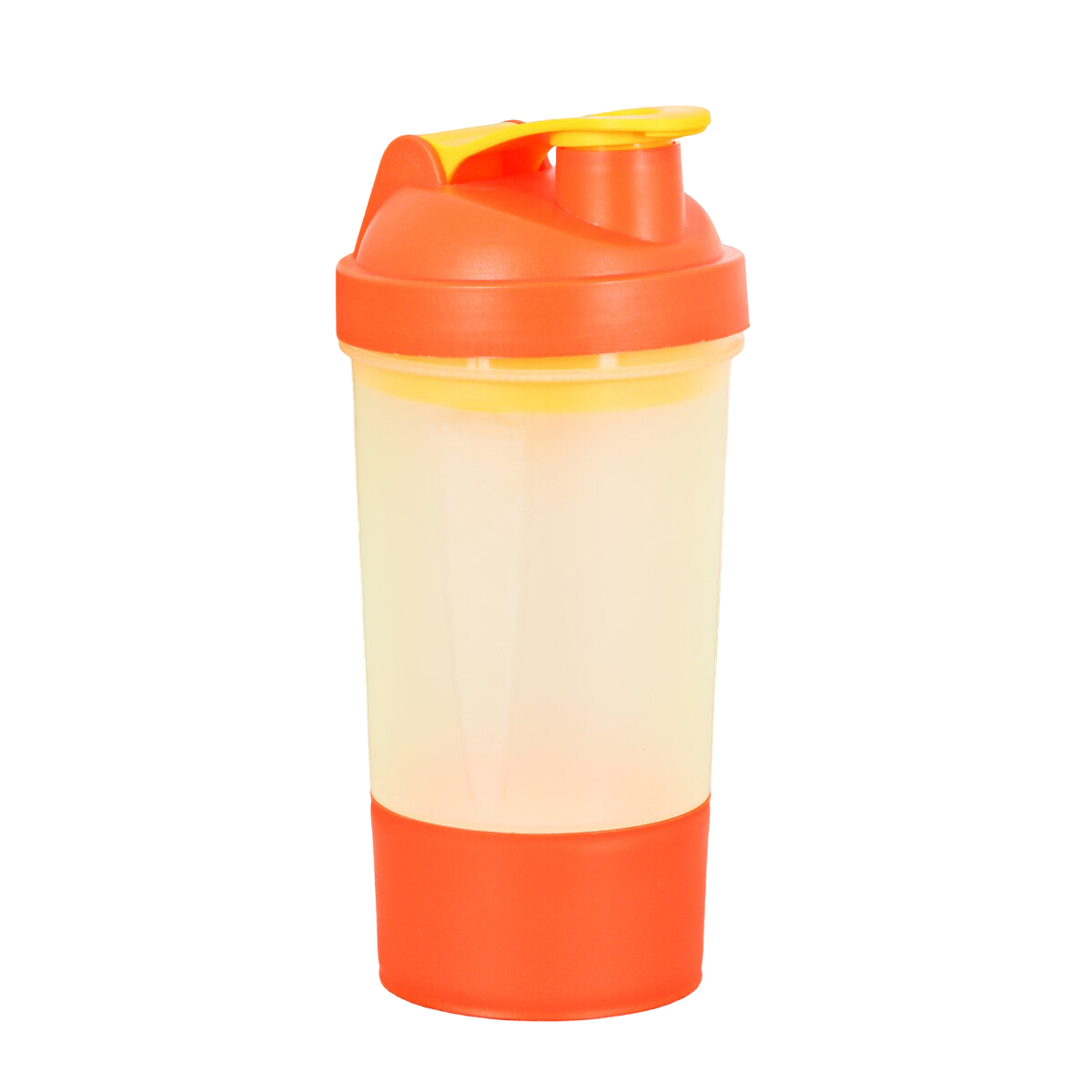 фото Шейкер спортивный с чашей под протеин, бело-оранжевый, 500 мл nobrand