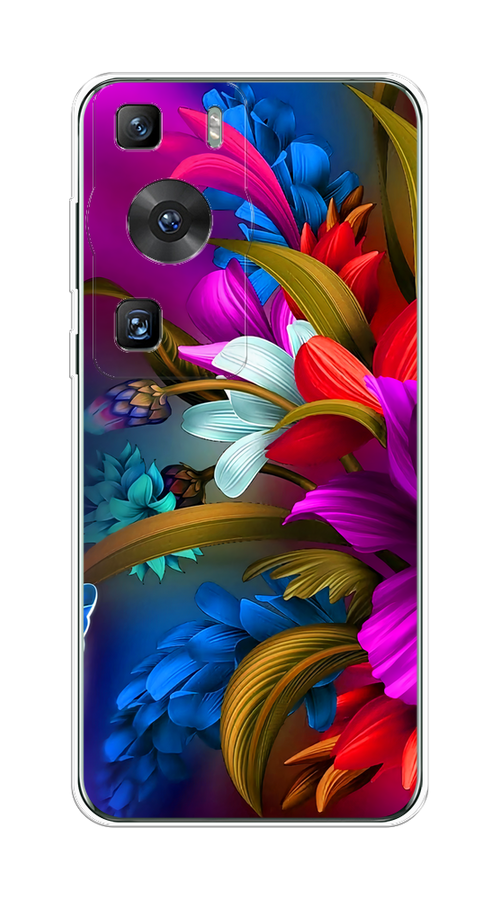 

Чехол на Huawei P60/P60 Pro "Фантастические цветы", Фиолетовый;красный;синий, 6121150-2
