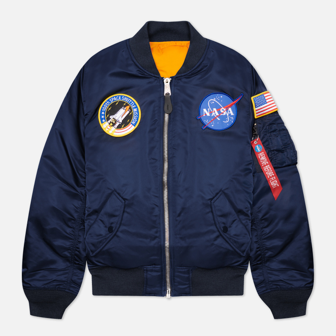 

Мужская куртка бомбер Alpha Industries MA-1 NASA синий, Размер S, MA-1 NASA