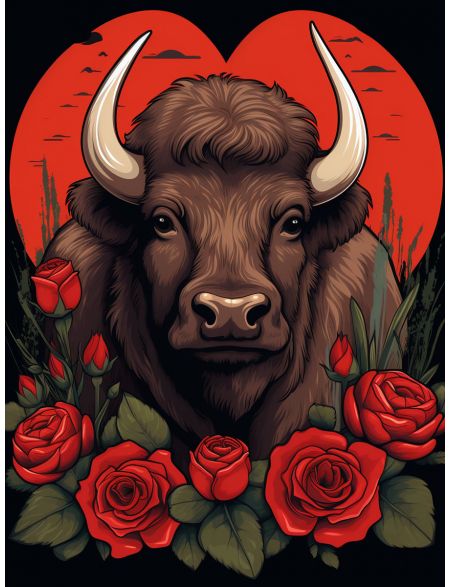 

Алмазная мозаика без подрамника Бык, 50x40 см, 47 цветов, 68118, РА-522