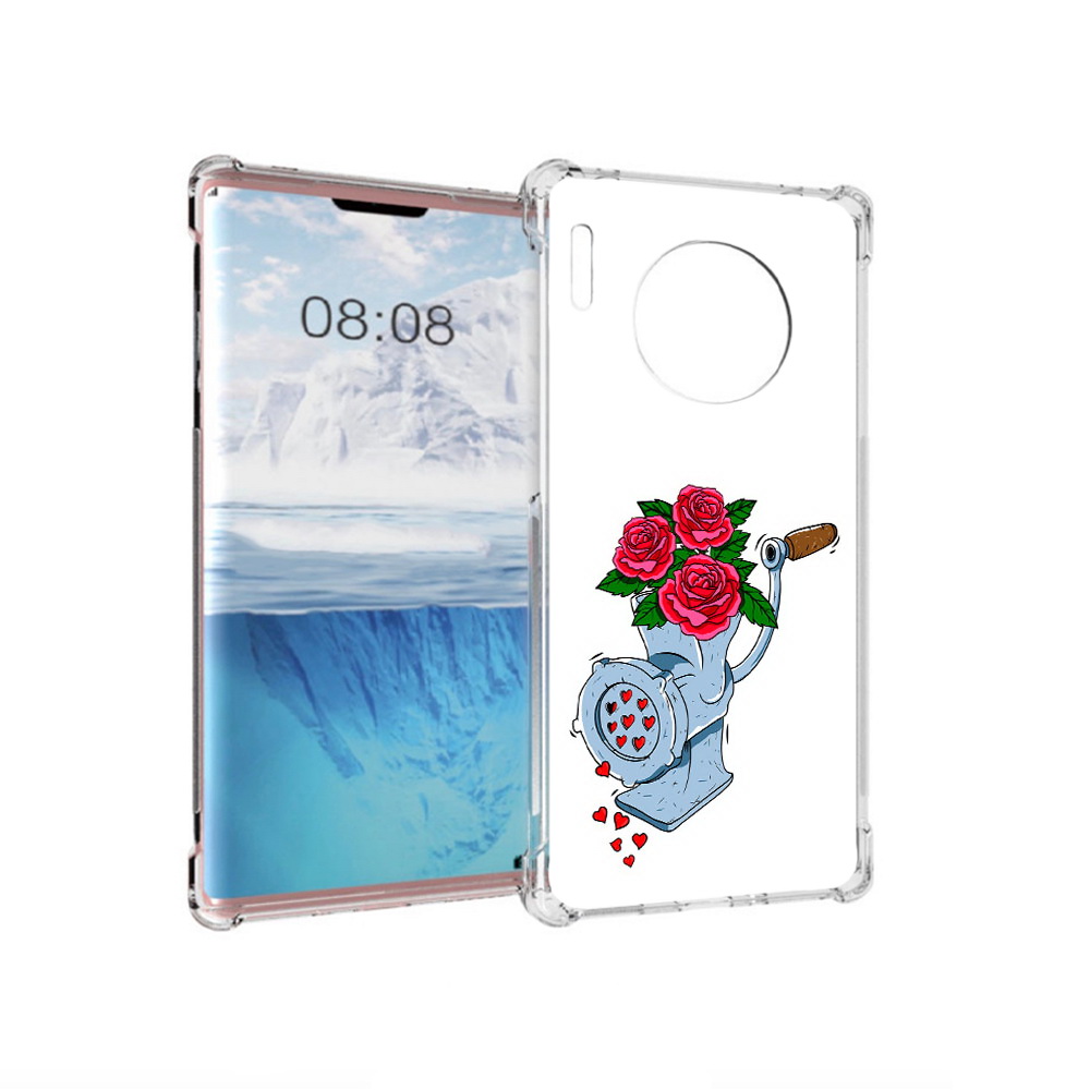 

Чехол MyPads Tocco для Huawei Mate 30 Pro Цветочные сердца, Прозрачный, Tocco
