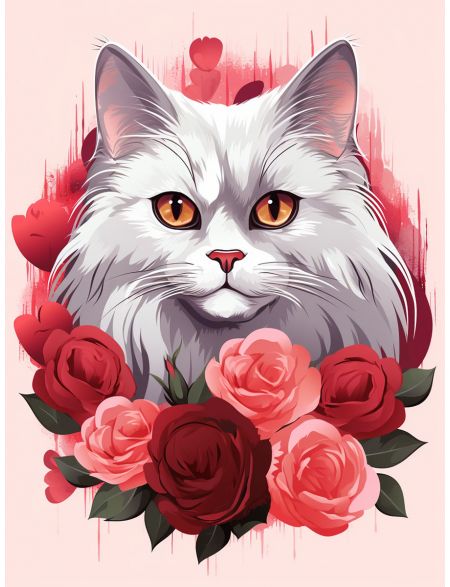 

Алмазная мозаика на подрамнике Котик, 70x50 см, 50 цветов, 68083, ПРА-520