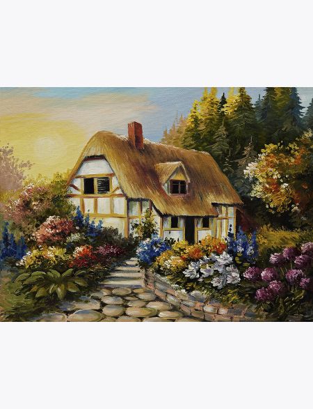 

Алмазная мозаика без подрамника Домик у леса, 40x30 см, 56870, РА-093