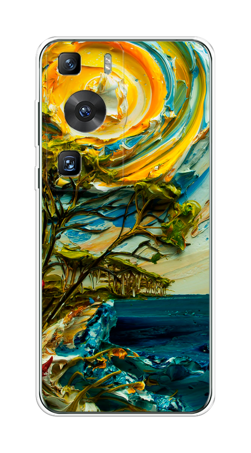 

Чехол на Huawei P60/P60 Pro "Солнце живопись", Желтый;синий, 6121150-4