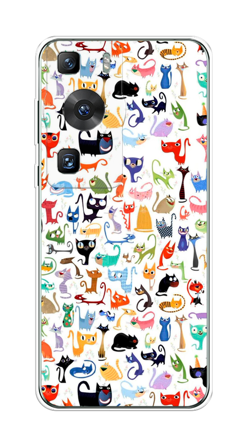 

Чехол на Huawei P60/P60 Pro "Цветные коты", Разноцветный, 6121150-1