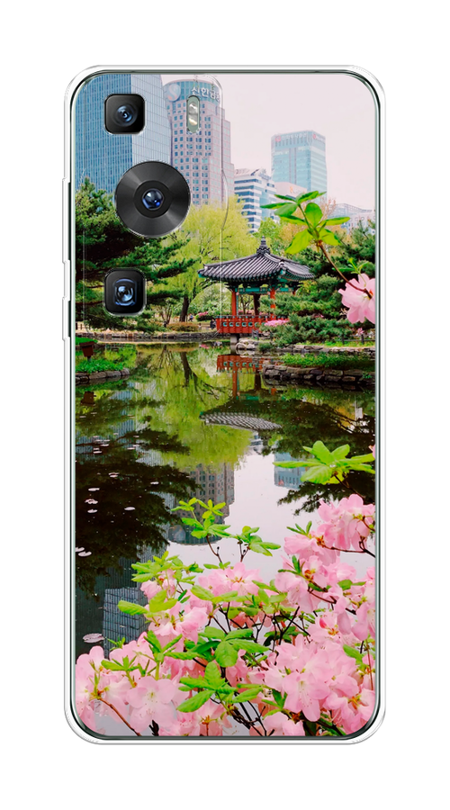 

Чехол на Huawei P60/P60 Pro "Сакура возле озера", Зеленый;розовый;голубой, 6121150-2