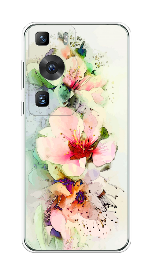 

Чехол на Huawei P60/P60 Pro "Нежные цветы", Зеленый;розовый, 6121150-2