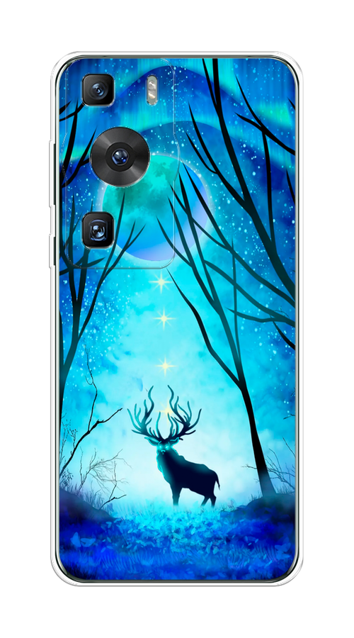 

Чехол на Huawei P60/P60 Pro "Олень северное сияние", Синий;черный;голубой, 6121150-1