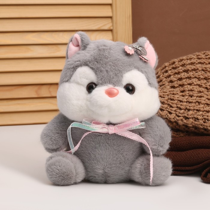 

Мягкая игрушка Хаски, 23 см, Серый