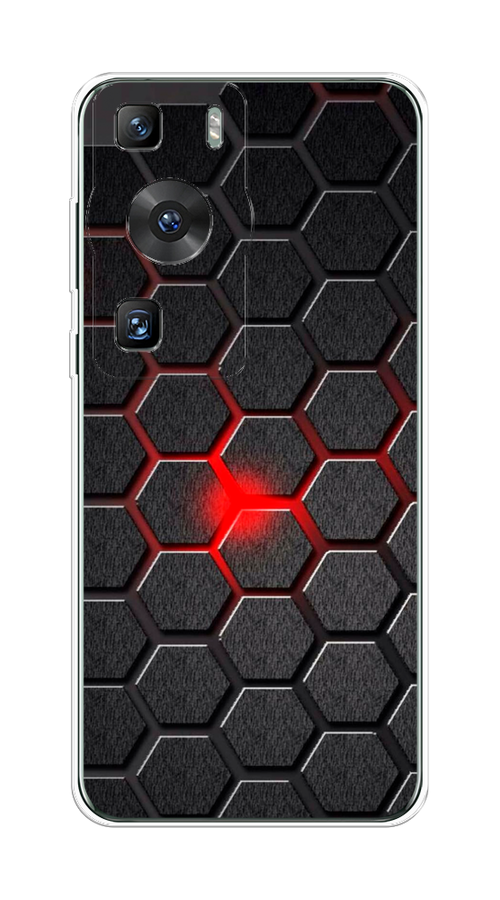 

Чехол на Huawei P60/P60 Pro "Соты красные", Красный;черный;серый, 6121150-3