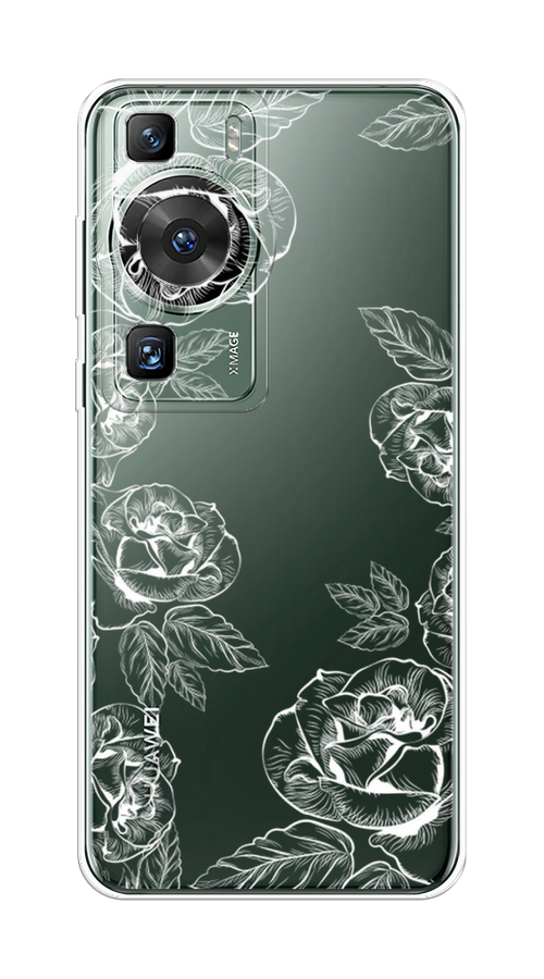 

Чехол на Huawei P60/P60 Pro "Розы графика", Черный;серый, 6121050-1