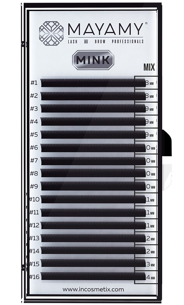 

Ресницы Innovator Cosmetics Mayamy mink 16 линий D 0,12, Черный