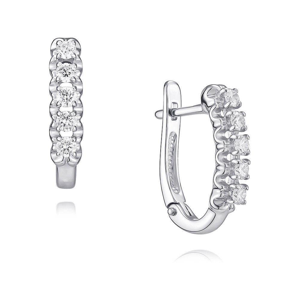 

Серьги из белого золота с бриллиантом ADAMAS 24039855/01-А51Д-41, 24039855/01-А51Д-41