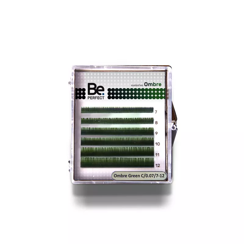 

Ресницы Be Perfect Ombre Green двухтоновые мини 6 линий C 0,10 7-12 мм, Зеленый