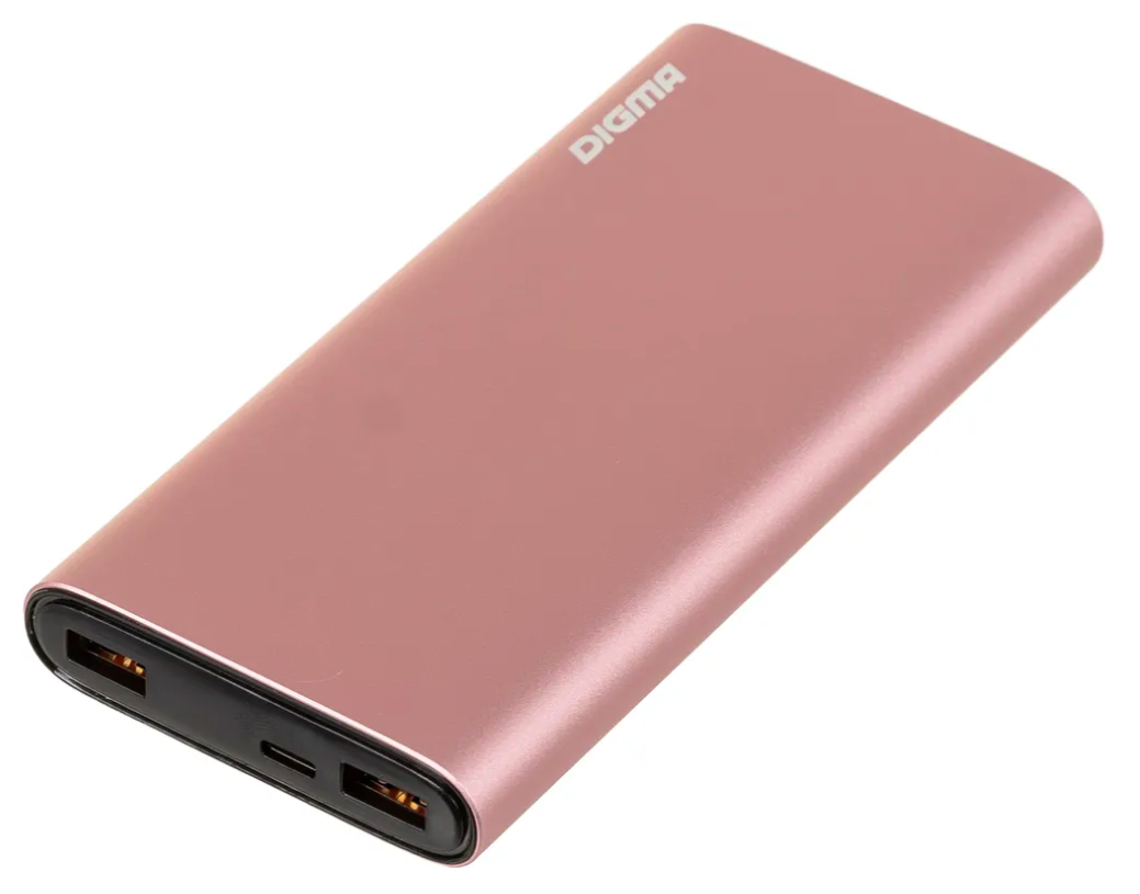 

Внешний аккумулятор Digma DGPF20F 20000mAh 3A QC PD 20W 2xUSB розовый (DGPF20F22APN)