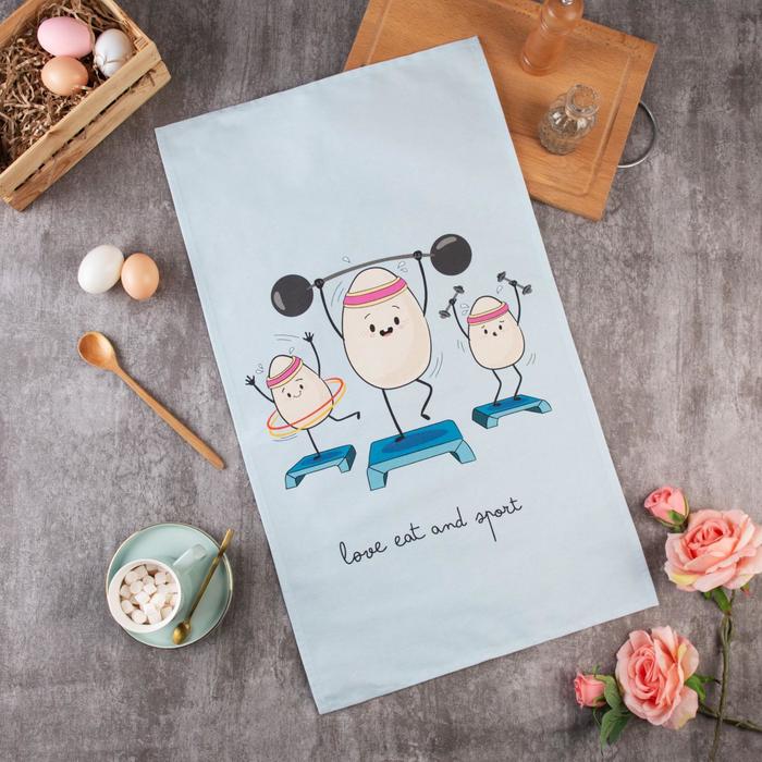 

Полотенце пасхальное Этель Love eat and sport 40х73 см, 100% хлопок, саржа 190 гр/м2, Kitchen characters