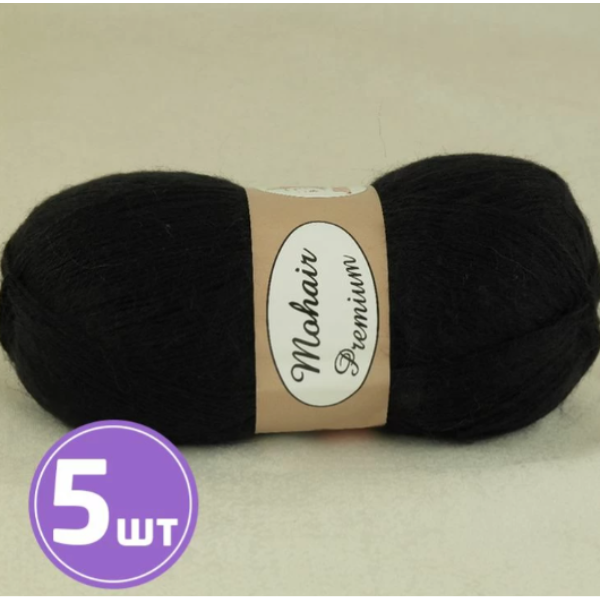 

Пряжа COLOR CITY Mohair Premium 30, черный, 5 шт. по 100 г