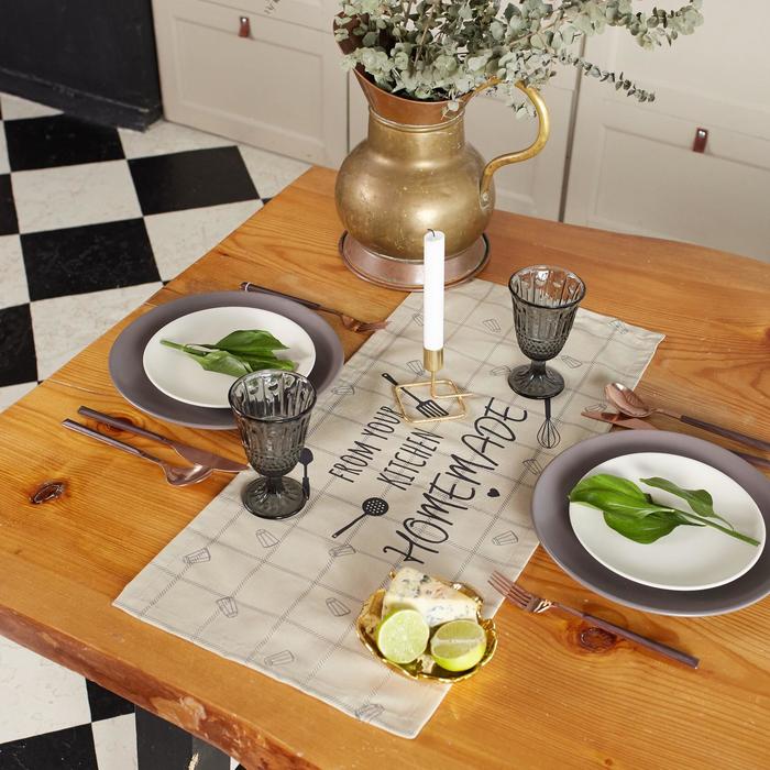 

Дорожка "Этель" Homemade 30x70 см, 100% хлопок, саржа 190 г/м2, Бежевый, Homemade
