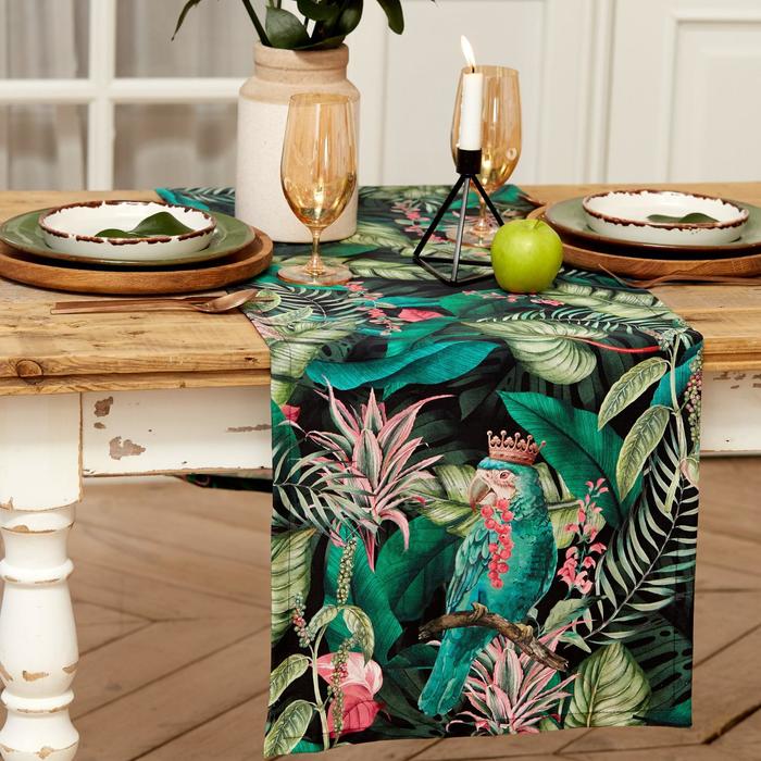 

Дорожка "Этель" Tropical parrots 40x146 см, 100% хлопок, саржа 190 г/м2, Зеленый, Calm