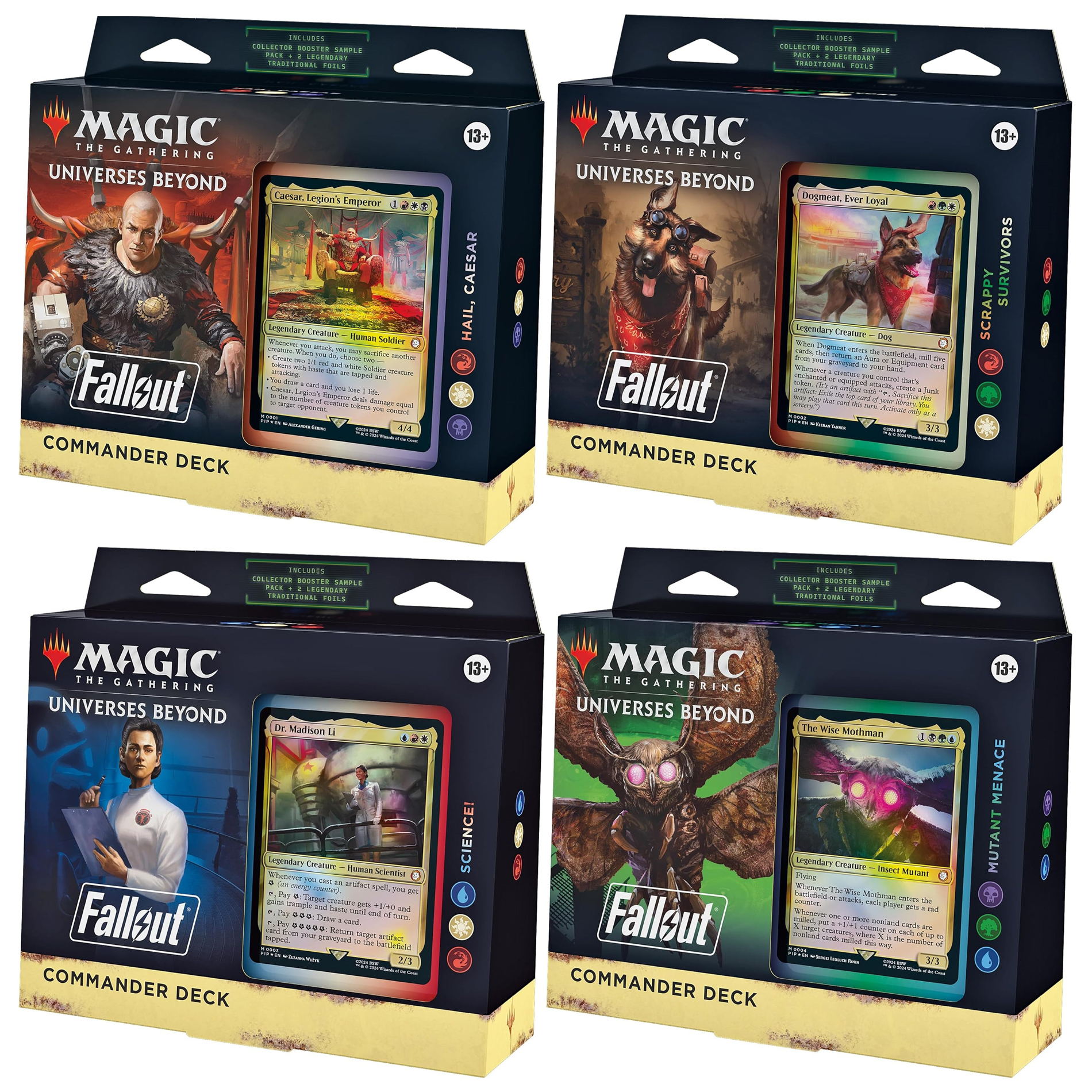 Комплект из 4 командирских колод Magic The Gathering Universes Beyond Fallout на англ яз