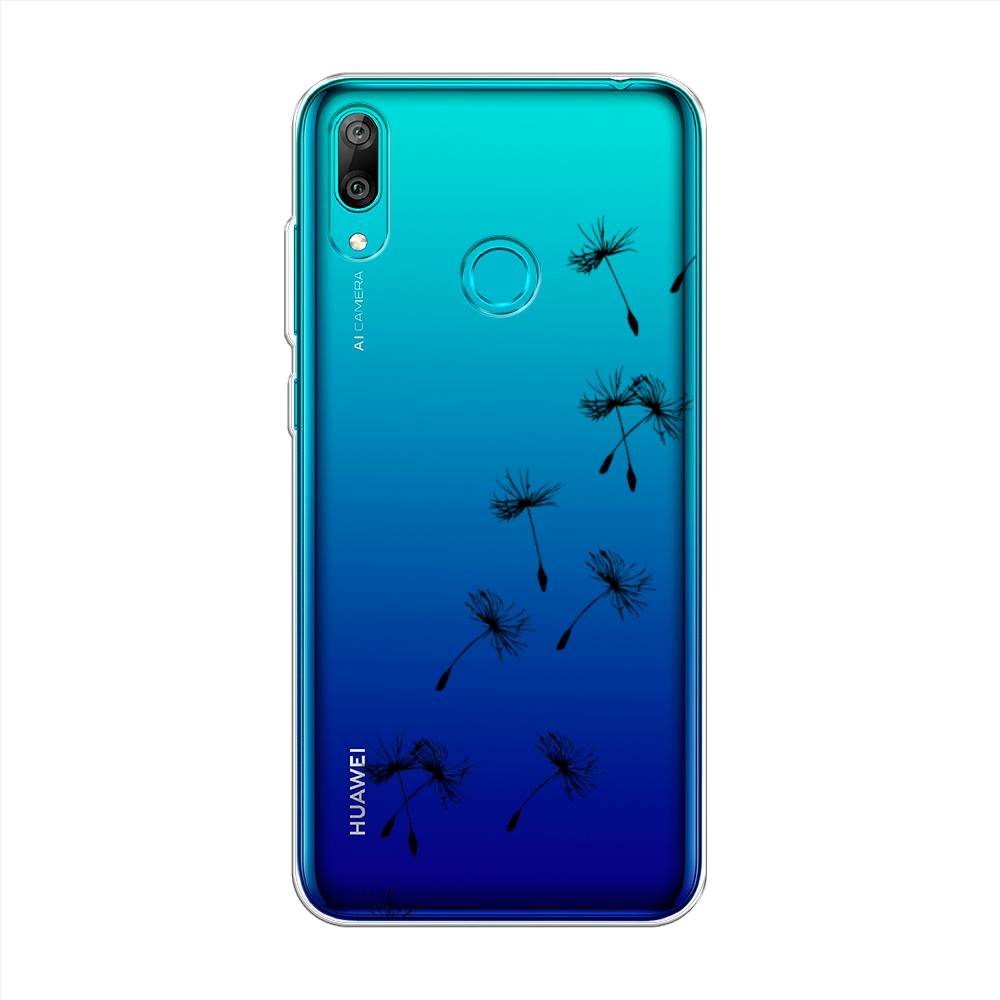 

Чехол Awog на Huawei Y7 2019 "Летящие одуванчики", Черный, 68450-8