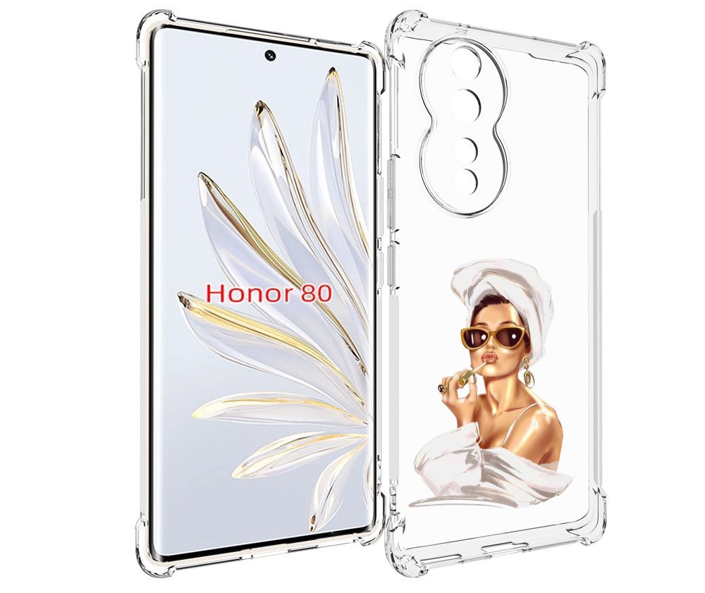 

Чехол MyPads Девушка-утром женский для Honor 80, Прозрачный, Tocco