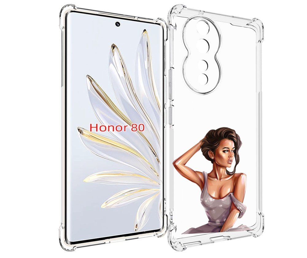 

Чехол MyPads Девушка-с-прической женский для Honor 80, Прозрачный, Tocco