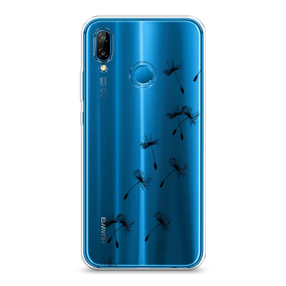 

Чехол Awog на Huawei Nova 3E "Летящие одуванчики", Черный, 65650-8