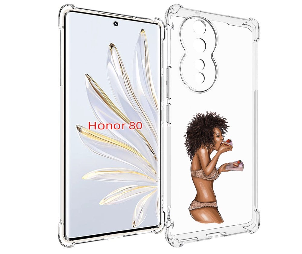 

Чехол MyPads Девушка-с-пирожными женский для Honor 80, Прозрачный, Tocco