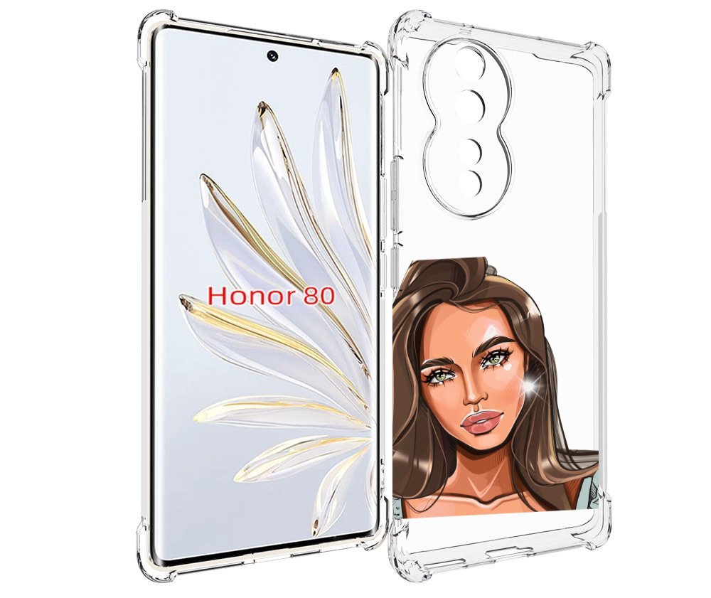 

Чехол MyPads Девушка-с-зелеными-глазами для Honor 80, Прозрачный, Tocco