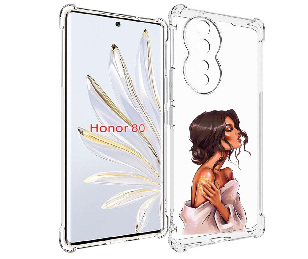 

Чехол MyPads Девушка-нежная женский для Honor 80, Прозрачный, Tocco