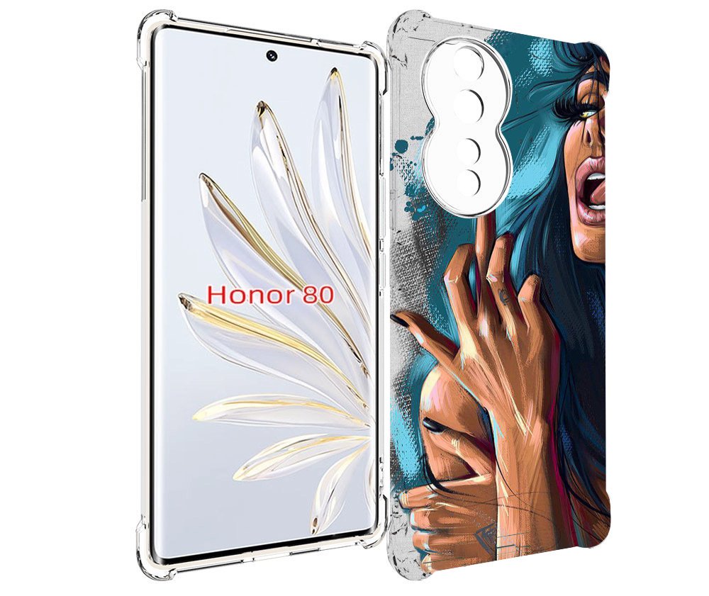 

Чехол MyPads Девушка-нарисованная-дерзкая женский для Honor 80, Прозрачный, Tocco