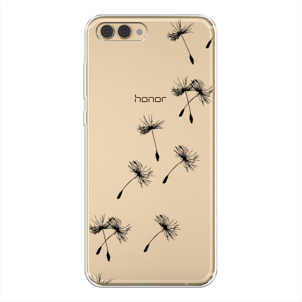

Чехол Awog на Honor V10 (View 10) "Летящие одуванчики", Черный, 65150-8