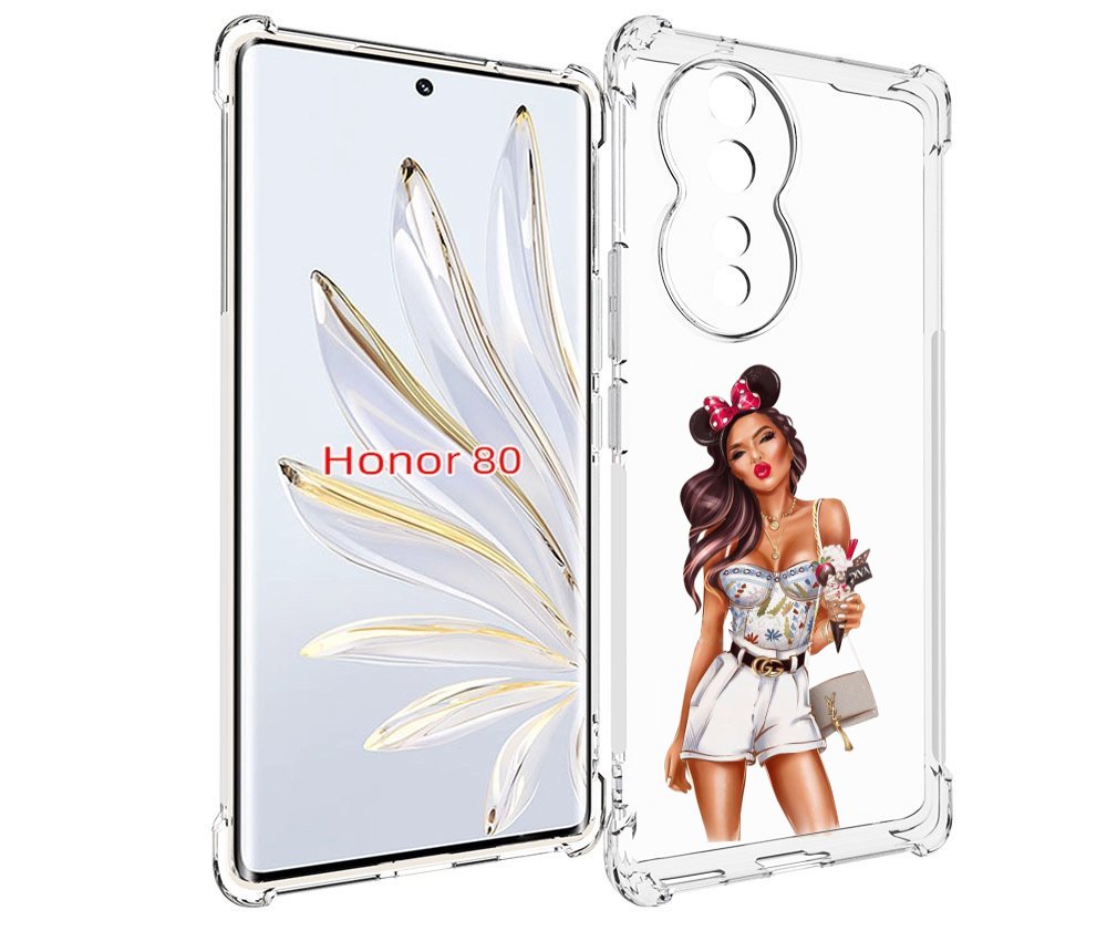 

Чехол MyPads Девушка-микки для Honor 80, Прозрачный, Tocco